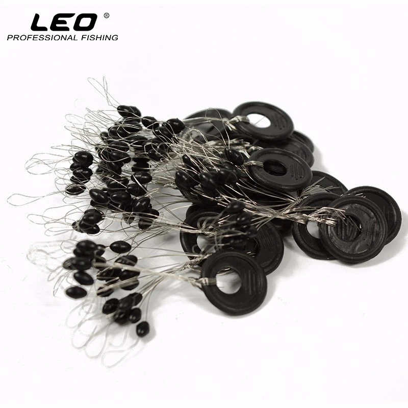 20pcs Black Rubber Fishing Space Beans SS S M L Space Positioning Bean Fishing Float Connector Fishing Accessories