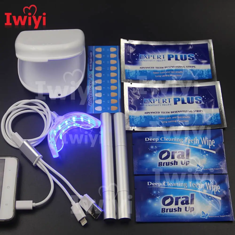 

Advanced Kit 3Interface 16LED Teeth Whitening Pen Desensitize Strips Tooth Wipe Dust-Proof Box 3D White Bleach Oral Dental Care