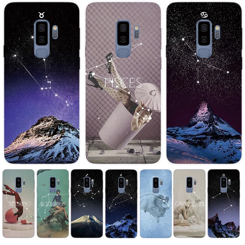 

constellation Aquarius Leo Taurus Case For Samsung Galaxy M10 M20 M30 A10 A30 A50 S10 5G S8 S9 Plus S10e Silicone Phone Funda