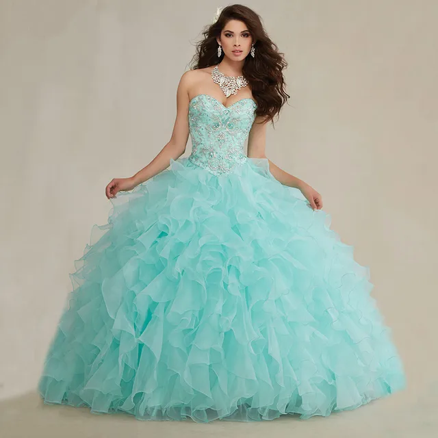 mint blue quinceanera dresses