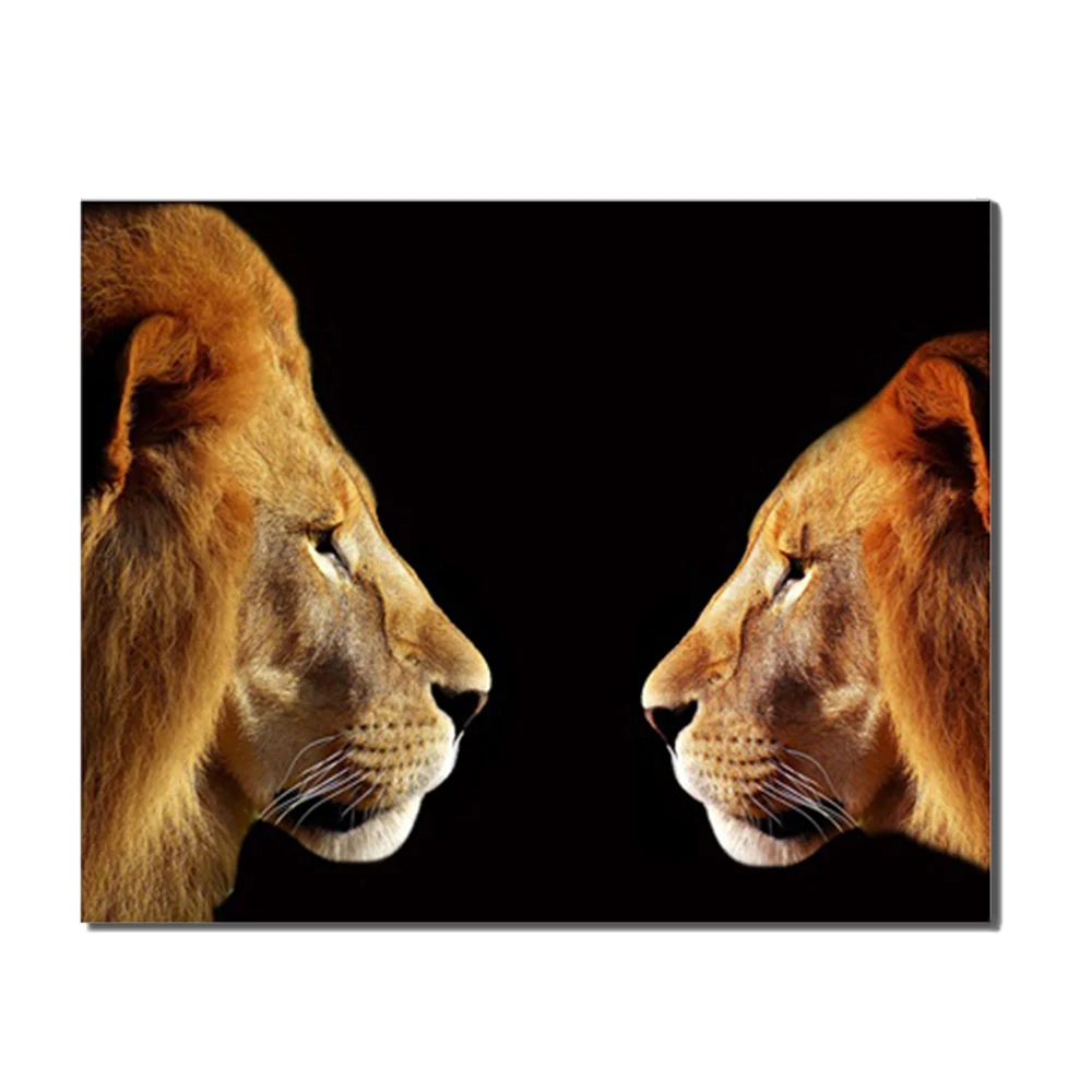 

Modular Wall Art Murals Lion and Leopard Animals Poster And Prints HD Canvas Painting For Living Room Home Decor No Frame