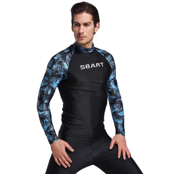 

2018 wetsuit long-sleeved sunscreen swimsuit tops snorkeling surf diving suits men's trousers split jellyfish clothing