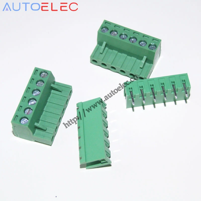 6Pin Pitch5.08mm PCB электрическая Клеммная колодка соединитель для системы управления оборудованием PLC 100 Наборы