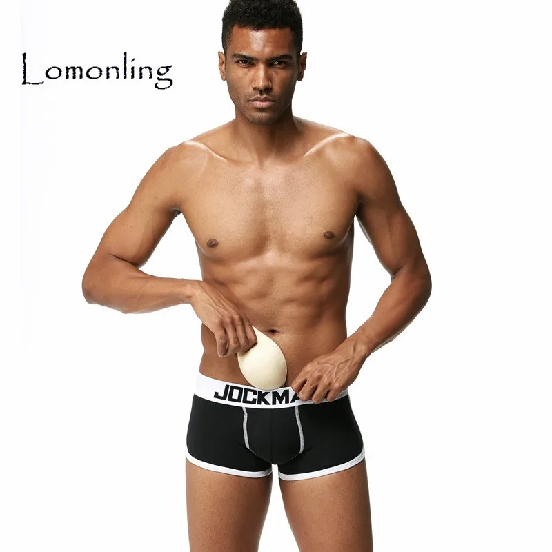 

Lomonling Explosion Men's Front and Back Covered Cup Boxer Cotton Boxer JM435