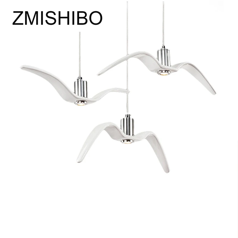 

ZMISHIBO Modern Pendant Lights Seagull Shaped Ceramic Drop Lights For Living Room With LED Light Source Hanging Lamp Luminaire