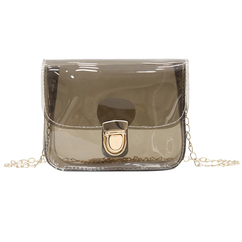 

MUQGEW Messenger Bags New Female Handbags Fashion Transparent Shoulder Bag Jelly Messenger Bag Solid Color Handbag #@%