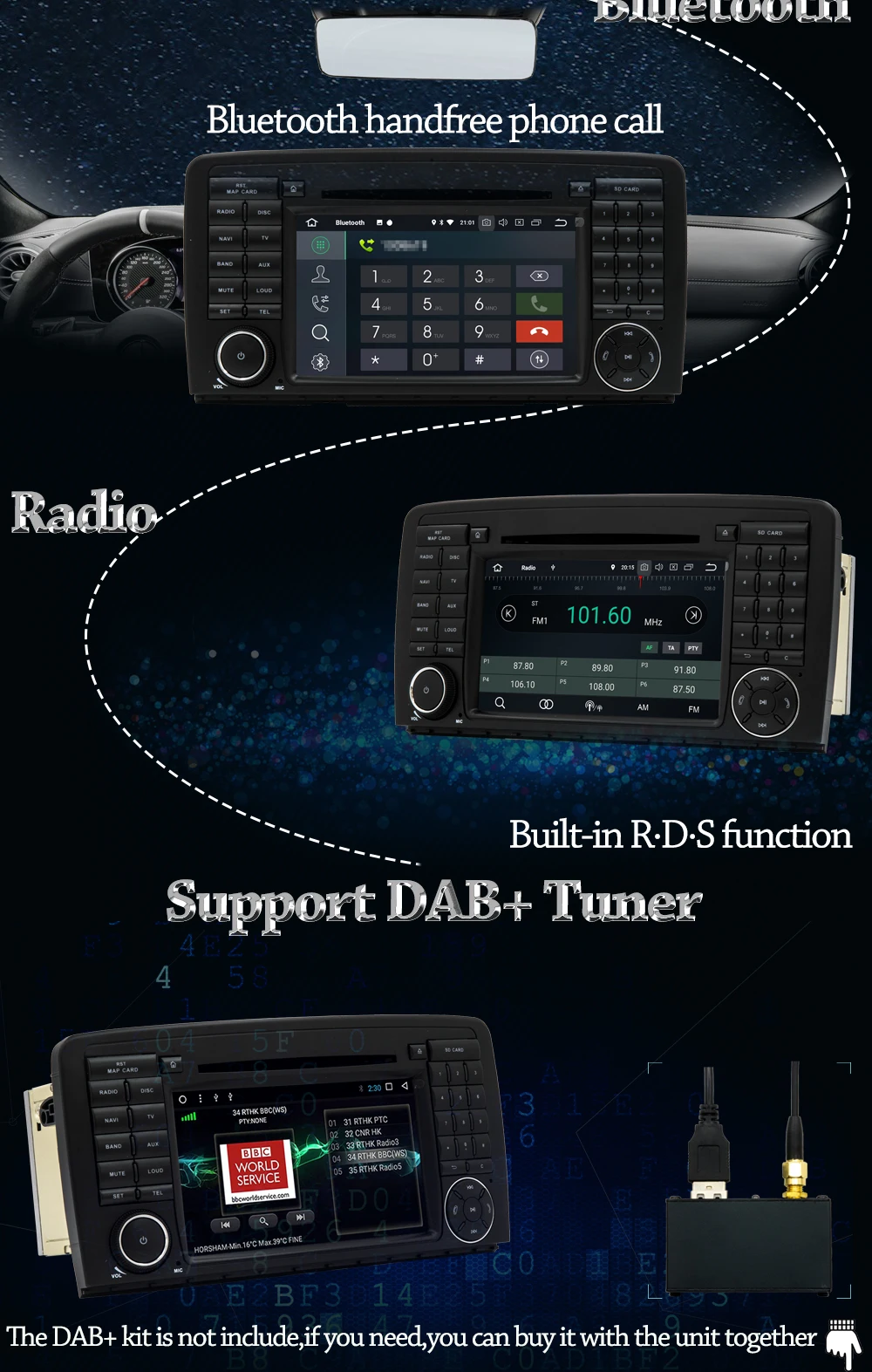 Clearance Owtosin Car Radio Multimedia Navigation GPS 4GB+64GB Android 9.0 For Mercedes Benz R Klasse W251 R350 R500 R320 R300 R63 AMG Car 5