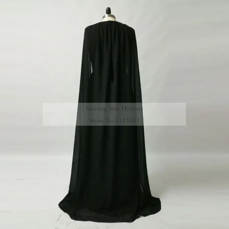 Дубай Кафтан Вечернее платье халаты De Soiree Longue черное шифоновое длинное платье для выпускного вечера мусульманская абайя в Дубае