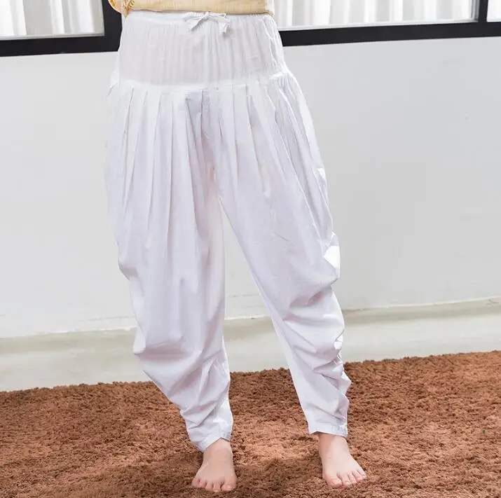 Индии в африканском стиле традиционные женские Йога брюки от костюма из хлопка ручной работы; обувь с вышитым верхом тонкая короткая стилей Топ желтого цвета