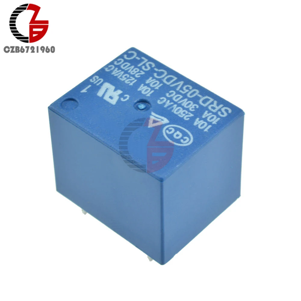 10pcs SRD-05VDC-SL-C PCB Type 5V Mini Power Relay
