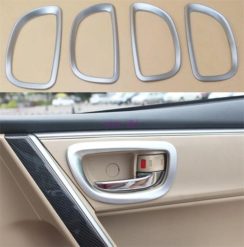 ABS Chrome Car Interior Door Shake Handshandle Hand-clasping Decoration Stickers Accessories For TOYOTA 2014 Corolla Car-styling