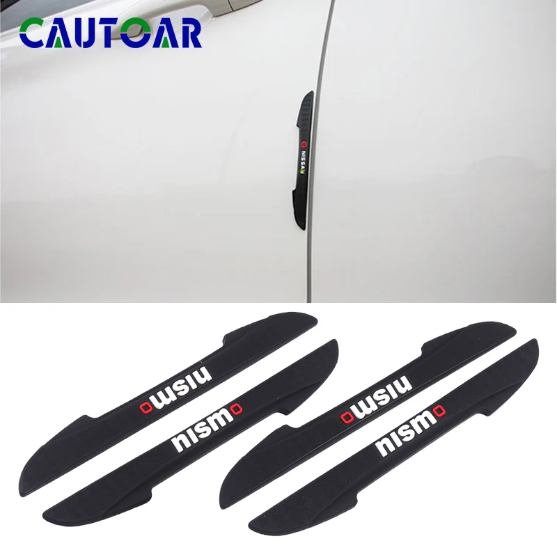 

Car Styling 4PCS NISMO Emblem Car Door Anti-collision Bumper rubber Strip Guards Auto Protector Sticker For Nissan Accessories