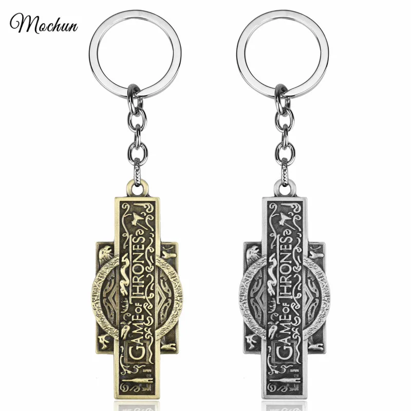 

MQCHUN 2 Colors Game of Thrones Key Chain Song Of Ice And Fire Key Rings For Gift Chaveiro Car Keychain Jewelry Movie Key Holder