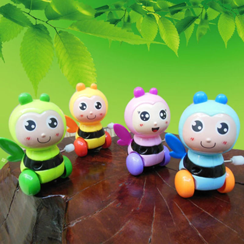 New Arrival Hot Selling Lovely Cartoon Plastic Bee Insect Clockwork Toy Wind Up Toy Child Early