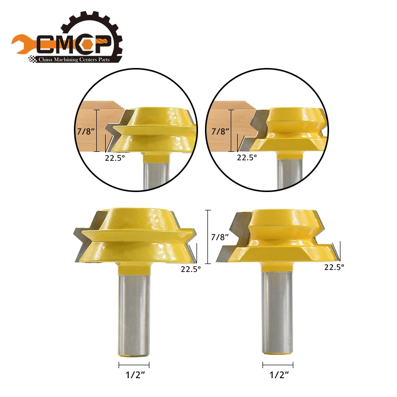 2 Piece Height 7/8'' Milling Cutters for Wood Router Bits Trimming