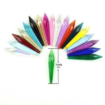 

150/lot 76mm Crystal Prisms Icicle Drops Hanging Pendants For Chandelier Parts Beads Curtain Accessories