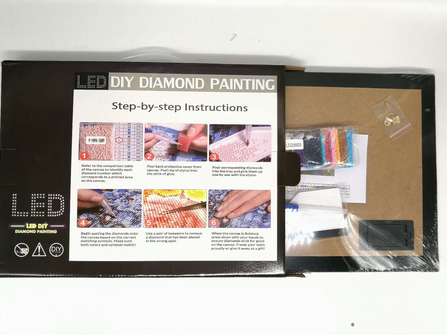 New LED Light Full Round Drill 5D DIY Diamond Painting "Horse and Girl" 3D Embroidery Cross Stitch Mosaic Decor Gift 30x40cm