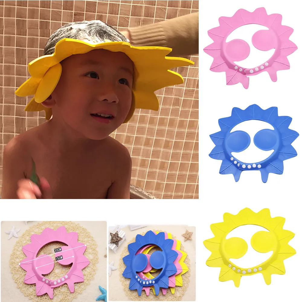 32x15cm Baby Leaves Shower Cap Hair Wash Bath Soft Waterproof Protect