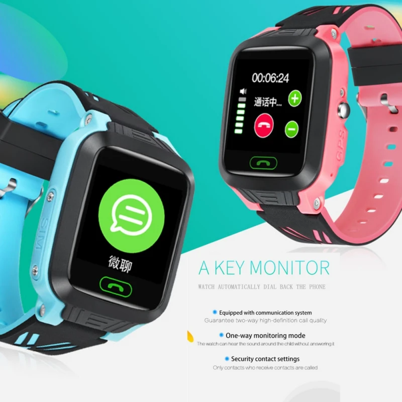  Kinder Smart Uhr IPS Touch Screen GPS Kinder 2G SIM Anrufe Chat Anti-verloren SOS Fernbedienung Sic