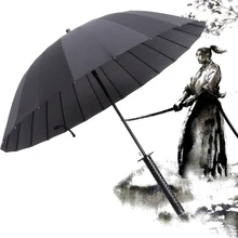 Japoński samuraj parasol mocny wiatroszczelny półautomatyczne długi parasol duży mężczyzna i kobieta biznes parasole męskie Paraguas tanie tanio JPZYLFKZL CN (pochodzenie) 55-61 cm promień AA415 Parasol na słońce i deszcz Metal PONGEE Półautomatyczna Podnoszenia
