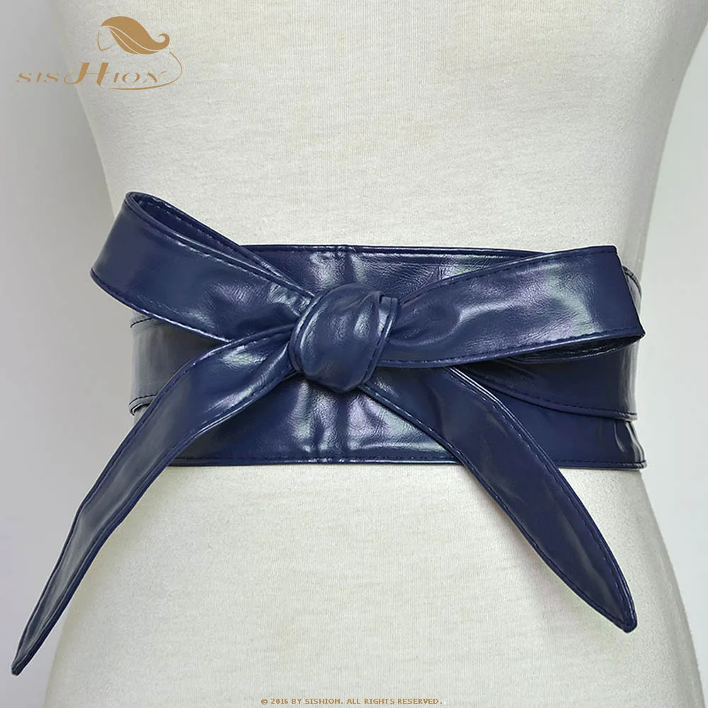 SISHION женские корсетные ремни для дам QY0245 черный желтый красный широкий пояс для платья пояс пояса - Цвет: Navy Blue