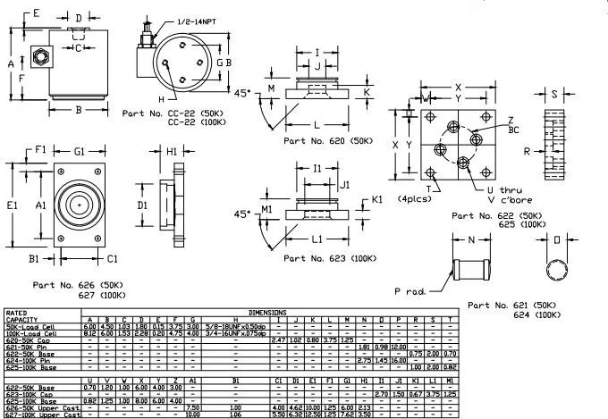 CG-CC22 - 100K Stainless Steel Canister Load Cell DRAWING