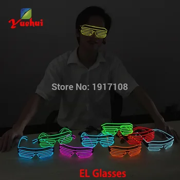 

Bright EL Wire LED Glasses Luminous Colorful Glowing Shutter glasses For Dance Party Decoration With Flashing/Steady On Inverter