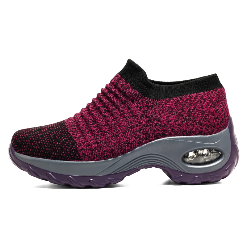 Damyuan/; модная классическая женская обувь из сетчатого материала; комфортная дышащая повседневная легкая обувь без шнуровки - Цвет: Фиолетовый