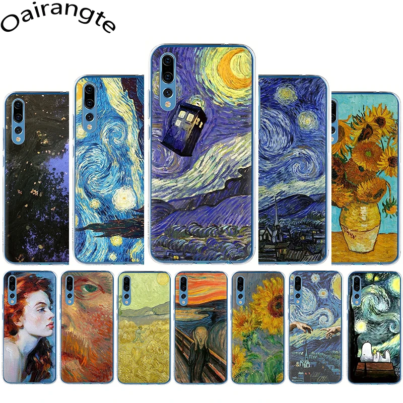 

Van Gogh Tardis Hard phone Case for Huawei Honor 6A 6C 7A Pro 7C 7X 8C 8X 8 9 10 Lite Play view 20 9X Pro