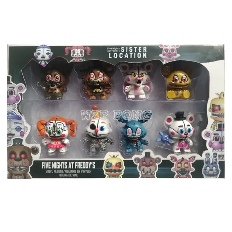 8 unids/set 6,5 cm juego cinco noches en Freddy figura de acción de alta calidad juguetes Foxy Freddy Chica PVC modelo muñecas niños juguetes