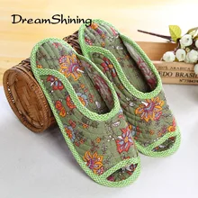 DreamShining Nette Floral Winter Frauen Hause Hausschuhe Für Innen Schlafzimmer Haus Weichen Boden Baumwolle Warme Schuhe Erwachsene Gäste Wohnungen
