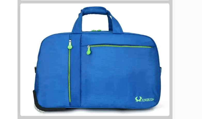 Сумка для ручной клади на колесиках, дорожная сумка на колесиках, дорожная сумка на колесиках, сумки на колесиках для путешествий, багаж, чемодан - Цвет: 22 inch blue