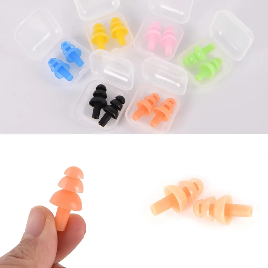 

6 Colors Soft Silicone Swimming Ear Plugs Sound Noise Reduction Earplug With Retail Box for Sleep Snoring Swimm Tools Wholesale