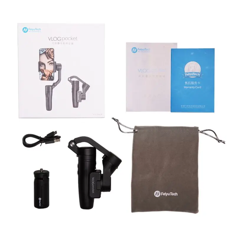 Feiyutech VlogPocket Foldable Phone Gimbal 3 Axis Handle Gimbal Stabilizer For iPhone Huawei Samsung One Plus Smartphone