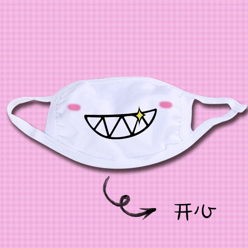 Kawaii Dust Mask, 1 шт., Kpop, милая, аниме, мультяшная маска, муфельная, душевная маска, Kpop, смешная, унисекс, хлопковая маска