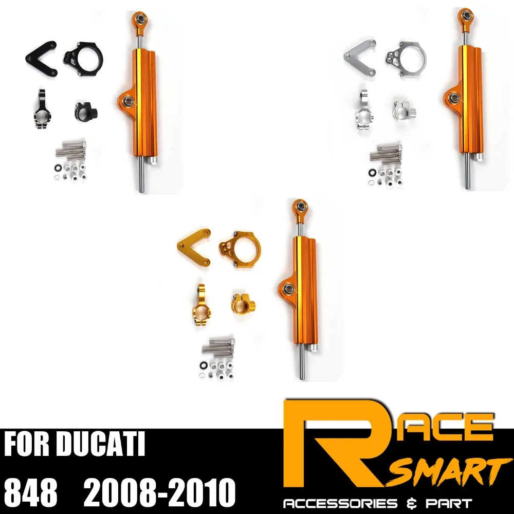 

For DUCATI 848 2008 2009 2010 Steering Damper Stabilizer Kit Motorcycle accessories CNC FOR DUCATI-848