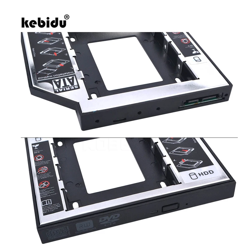 Kebidu 2," SATA 3,0 второй пластиковый SSD HDD HD Жесткий диск Драйвер Caddy 12,7 мм Внешний чехол Оптический отсек для ноутбука