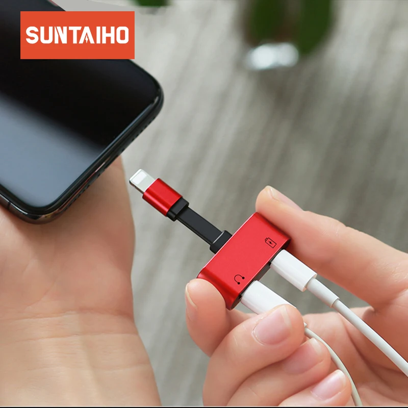 Suntaiho для освещения адаптер для наушников адаптер 2 в 1 для iPhone 7 8 Plus X Зарядное устройство-разветвитель адаптер для освещения двойной 8pin