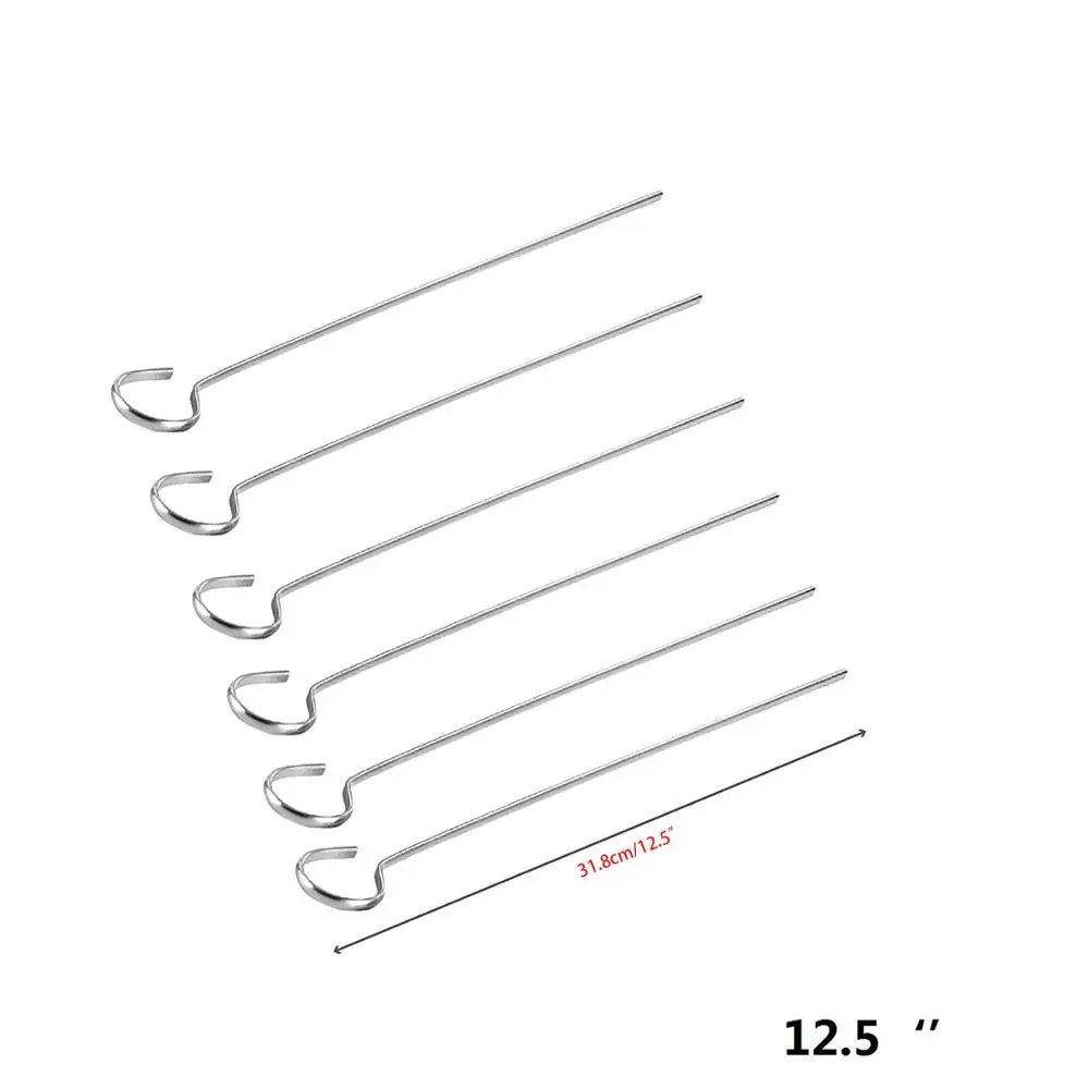 6 шт. 12," плоские широкие металлические Шпажки для барбекю, шпажки с круглым наконечником, шашлыки, шампуры для гриля шампуры, иглы, инструменты для барбекю