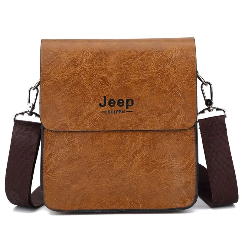 Мужская сумка Кроссбоди JEEP BULUO модная деловая через плечо из искусственной кожи