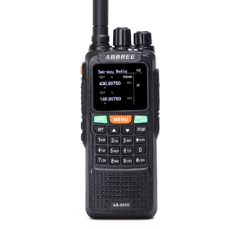 ABBREE AR-889G Walkie Talkie 10W GPS SOS Night Backlight Duplex cross band Repeater Hunting Ham Radio CB Radio Two Way Radio