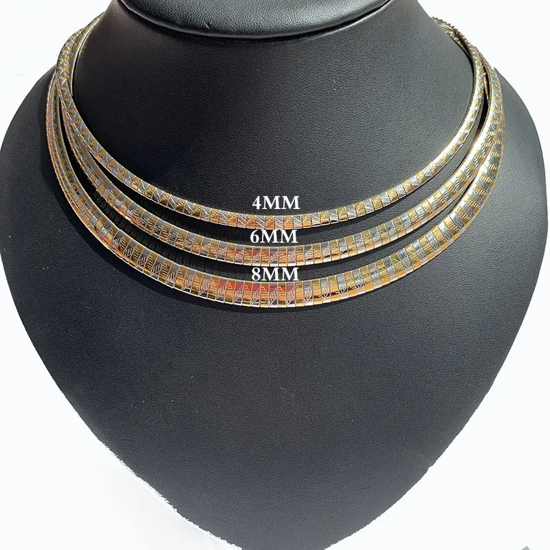 Snake Necklace Metal Choker Necklace Women Jewelry Fashion Collar Necklace Stainless Steel Chokers Torques Snake Chain 4-8MM