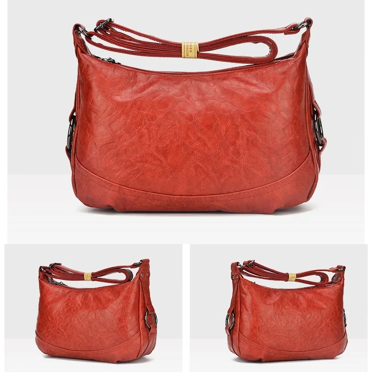 de couro macio hobo com borla c779