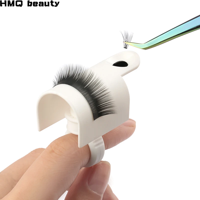 

Individual False Eyelash Tray And Glue Ring Two In One Makeup Kit Tool U-shape Adhesive Holder Glue Palette For Eyelash Extensio