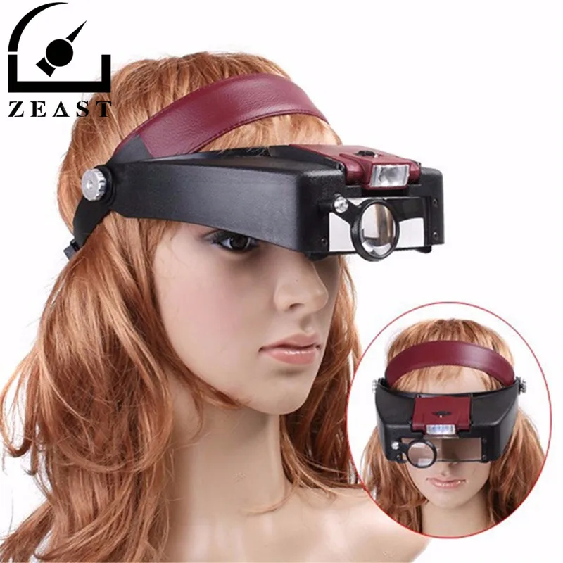 10X Lighted Magnifier Loupe Glasses illuminated Magnifying Glass