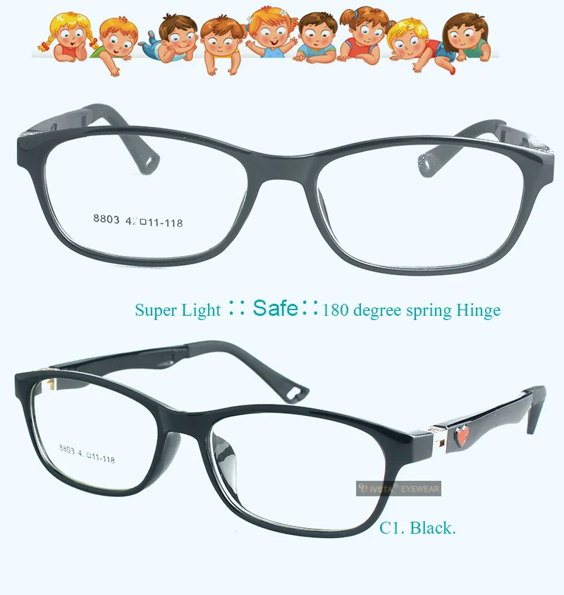 IVSTA 8803 45-11-126 TR безопасные детские очки рамы дети гибкие очки Оптическая детская оправа Очки для малышей - Цвет оправы: C1 Black