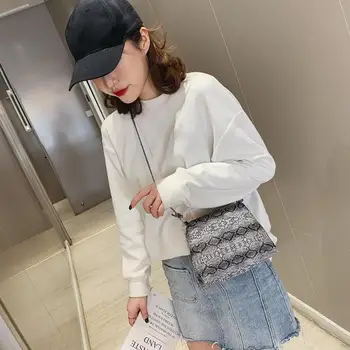

Small Snake Pattern Messenger Bags Women PU Leather Casual Shoulder Handbag