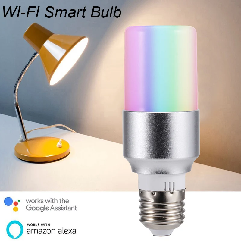 

Smart Light Bulbs APP Remote Control LED Smart WIFI Bulb LED Color Adjustment Connect for Amazon Alexa Google home E27 E14 B22