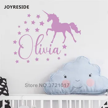 unicorn wall stickers with name
