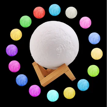 

New Rechargeable LED Night Light Moon Lamp 3D Print Moonlight Bedroom Home Decor 2 Colors Touch Switch Usb Led Night Lighting